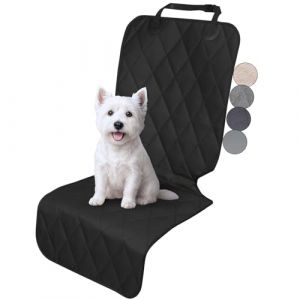 VIVAGLORY Housses de siège Avant pour Chien, Design sans Jupe, Protection de siège matelassée en 4 Couches, Protection de siège de Voiture pour Chien avec Dos antidérapant, Noir (VIVAGLORY PETS, neuf)