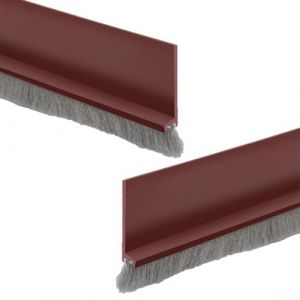Brosse d'étanchéité pour bas de portail, boudin de porte, boudin de poussière, pour décapage contre les intempéries, l'air et le son (marron) (Florestoria, neuf)