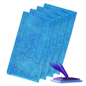 FINEVERNEK 4PCS Lingettes Reutilisable pour Swiffer WetJet Wood, Tampons Vadrouille en Microfibre Mop pour le Nettoyage et le Récurage des Sols Humides ou Secs, Carrelage et Marbre (HongmantangEU, neuf)