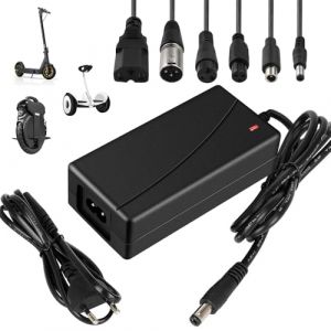 KBIBCK Chargeur Trotinette Electrique, 42V 2A Chargeur Hoverboard avec 6 Connecteurs, Scooter Électrique, Chargeur Universel Batterie pour Xiaomi M365/Pro 2,Hoverboard, Planche à Dérive,Monocycle (EU) (Dong Guan Shi Di Sheng Mao Yi You Xian Gong Si, neuf)