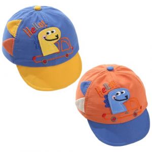 2 Pièces Chapeau De Soleil pour Enfant Dinosaur Casquette De Baseball Été Chapeux Réglable Garçon Fille Casquette, Casquette de Baseball Ajustable（Bleu+Orange） (HengShuiHunBengShangMaoYouXianGongSi, neuf)