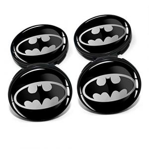 Finest Folia Lot de 4 Cache-moyeux de 60 mm de diam&egrave;tre - Autocollants en Gel pour Jantes de Voiture - Accessoires de Tuning DM006 (n&deg; 19 Batte - Chauve-Souris argent&eacute;) (Finest-Folia, neuf)