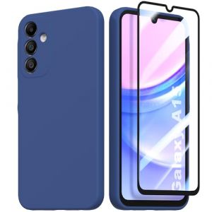 Namenand Coque Silicone pour Samsung Galaxy A15 4G / 5G avec Verres Trempés,Souple TPU Housse Etui Anti Rayures avec Protege de Camera - Blu (Thiyufun Trading Sarl, neuf)