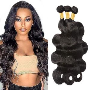AiPliantfis Body Wave Human Hair Bundles Tissage Cheveux Naturels Brésilien Brazilian Remy Hair Real Hair Tissage Bouclé Naturel 3 Bundles Grade 8A Human Hair Weft for Woman 24 26 28 Pouce (GongBei Hair, neuf)