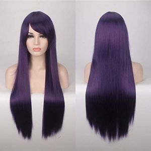 80CM 31 `` Perruques Cosplay Faux Cheveux Synthétiques Résistants À La Chaleur Noir Bleu Marron Blonde Russe Perruques Droites Brésiliennes + Casquette Perruques Une Taille Longue Perruque Droite 2 (long zhu tang, neuf)