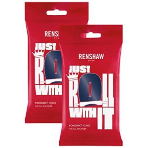 Renshaw - p&acirc;te de sucre Professional - 2 x 250g - 500g totale - d&eacute;coration de g&acirc;teaux Fondant (Navy Blue (bleu)) (Health Plus Living, neuf)