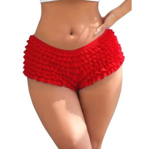sunshinelady Boxer Femme Culotte Froufrou String Sexy Chic Bloomers Short &agrave; Volant en Tulle sous V&ecirc;tements Grande Taille Hipster Taille Haute Lingerie Confortable Lolita Cospaly Rouge XL (Sunshinelady, neuf)