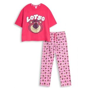 Disney Pyjama Rose &agrave; Manches Courtes et Jambes Longues Toy Story Lotso | V&ecirc;tements de Nuit pour Femme avec imprim&eacute; Personnage | V&ecirc;tements de Nuit Confortables pour se d&eacute;tendre et Dormir (Vanilla Underground, neuf)