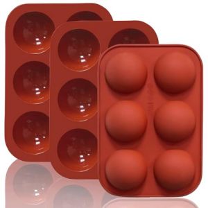 HUZNA 3 Pi&egrave;ces Moule Silicone Demi Sph&egrave;re,R&eacute;sistant aux T&acirc;ches,6 Trous &Oslash; 5 cm,R&eacute;utilisable,Antiadh&eacute;sif,pour Boule de Chocolat, G&acirc;teau, Gel&eacute;e, Pudding, Mousse,Lavable au Lave-vaisselle (LILELexiaoqi, neuf)