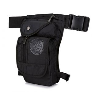 Xieben Sac de Jambe pour Hommes Femmes Moto V&eacute;lo Crossbody &Eacute;paule Taille Fanny Pack &Eacute;quitation Voyage Randonn&eacute;e Tactique Sac Banane &Agrave; V&eacute;lo Noir (XieBen, neuf)