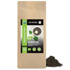 Alpi Nature Jasmin The BIO 200g, Thé Vert aux Fleurs de Jasmin, Thé Vert Vrac, Naturellement Caféiné (Alpi-Trade, neuf)