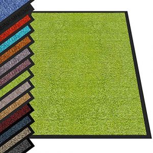 casa pura - Tapis Entrée Intérieur Rhine - Tapis Antidérapant et Anti-salissures - Paillasson de propreté Interieur et extérieur - Tapis de Porte Lavable et Ultra Absorbant (Vert-Citron 200x400 cm) (Velvet Trading, neuf)
