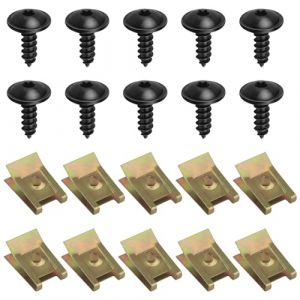 Poeland Lot de 10 vis et écrous de clips, U, pour dessous de caisse, compatible Audi, Volkswagen, 20 pièces, Acier galvanisé, Entretien automobile (Poeland Shop, neuf)