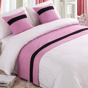 QRGMKL Chemin de lit de Couleur Contrastante et Coussins Assortis, Tapis d’écharpe de lit Doux sans décoloration Couvre-lit Durable de Luxe-Pink||260X50cm for 2m Bed (Bed Runner, neuf)