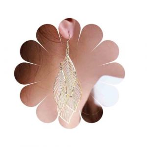 Inilbran Boucles D'oreilles Boho Filigrane Feuille Pendante Boucles D'oreilles Feuilles Vintage Boucles D'oreilles Feuilles Tribales Boucles D'oreilles Feuilles Creuses Boucles D'oreilles Chandelier (Inilbran, neuf)