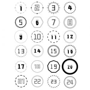 1 x 24 Autocollants Calendrier de l'avent, Chiffres pour Calendrier de l'avent, Stickers Calendrier de l'avent, pour Calendrier de l'avent, Sacs en Tissu, DIY, Coffrets Cadeaux (xinmaimaoyi, neuf)