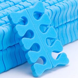 Leapiture 100pcs S&eacute;parateur d'orteils en &eacute;ponge S&eacute;parateur d'orteils en &eacute;ponge S&eacute;parateur de doigts S&eacute;parateur d'orteils Nail Art S&eacute;parateur d'orteils S&eacute;parateur d'orteils en gel (Blue) (Lusiyik, neuf)
