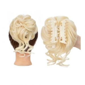 Chignon Chignon d&eacute;sordonn&eacute;, postiche pince &agrave; griffes, boucl&eacute; ondul&eacute;, chignon synth&eacute;tique, chignon &eacute;bouriff&eacute; avec vrilles Chignon d&eacute;sordonn&eacute; Postiche (613) (gaogaogongsi, neuf)