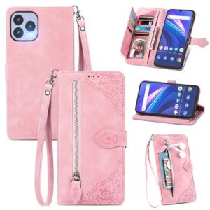 MOJIA Coque Porte Monnaie pour Cubot P80 / Wiko T60, Etui Portefeuille en Cuir PU avec Cover en TPU, Etui Multifonctionnel Porte-Cartes avec Dragonne. Rose (Shangnai, neuf)