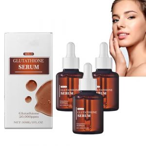 Le sérum de glutathion avec 20 000 pppm de glutathion, de niacinamide et d'acide hyaluronique améliore l'élasticité cutanée, la tache foncée corrigeant le sérum du visage, hydratant profond. (3pcs) (henanluoyi, neuf)