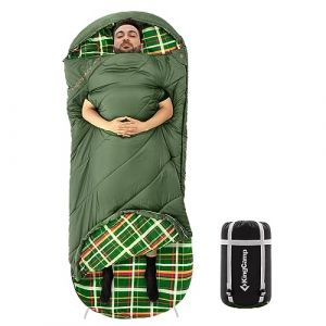 KingCamp Sac de Couchage Adulte Enfant en Flanelle avec Fermeture éclair pour Bras et Pieds Sac de Couchage Camping 3-4 Saisons Chaud Portable Grand Froid pour Camping Randonnée Voyages Extérieur (KingCamp EU, neuf)