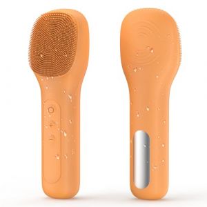 Brosse Nettoyante Visage Électrique IPX7 Étanche Silicone Rotative pour Nettoyer Le Visage en Profondeur pour L'Acné, les Points Noirs, la Peau Morte (Orange) (NOTATO, neuf)