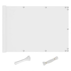 QINGLV Brise Vue 90x300cm Brise-Vue pour Balcon Couverture UV RéSistant Imperméable Brise Vue Toile pour Balcon/Patio/Jardin/Terrasse/Grillage -Blanc (YuLinASiYaKuaTouShangMaoYouXianGongSi, neuf)