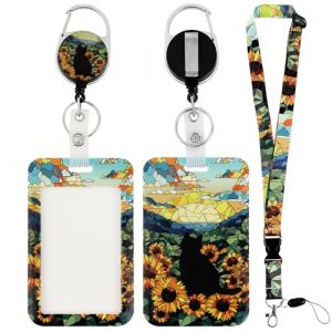 GmeDhc &Eacute;tui pour carte d'identit&eacute; avec bande, &eacute;tui pour carte d'identit&eacute; avec porte-cl&eacute;s r&eacute;tractable, porte-cartes avec porte-cl&eacute;s r&eacute;tractable, pour carte d'identit&eacute;, carte d'&eacute;tudiant (GmeDhc, neuf)