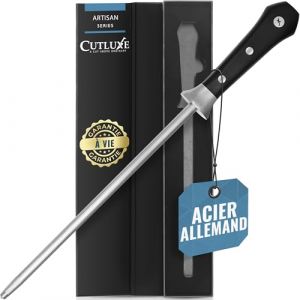 Cutluxe Fusil &agrave; Aiguiser - Aiguiseur Professionnel de 25.4cm pour Tous Types de Couteaux - Fusil Diamant avec Poign&eacute;e Ergonomique Efficace pour Couteau de Chef et Couteau Japonais - S&eacute;rie Artisan (Cutluxe Knives UK, neuf)