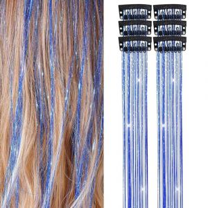 ETUCYNG Pinces &agrave; cheveux &agrave; clipser, extensions de cheveux color&eacute;s | Kit de guirlandes de cheveux &agrave; clipser, guirlandes de cheveux &agrave; paillettes f&eacute;eriques,Pince &agrave; cheveux f&eacute;erique &agrave; paillettes, m&egrave;ches (crossid, neuf)