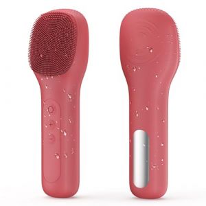 Brosse Nettoyante Visage Électrique IPX7 Étanche Silicone Rotative pour Nettoyer Le Visage en Profondeur pour L'Acné, les Points Noirs, la Peau Morte (Red) (NOTATO, neuf)