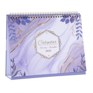 Calendriers de Bureau 2025 Calendrier Debout de Janvier 2025 à Décembre 2025 Familial Calendrier Mensuel avec Reliure Solide à Double Fil pour L'école Le Bureau la Maison (Feuilles Violettes) (ZLLkeji, neuf)