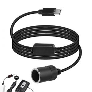 USB C vers Allume Cigare, Adaptateur USB C 12V Voiture, C&acirc;ble USB C M&acirc;le vers Allume Cigare avec Interrupteur de Tension 12V et Voltm&egrave;tre LED pour GPS Voiture DVR, &Eacute;clairage LED, C&acirc;ble Long 3,2M (XiaoYuQing, neuf)
