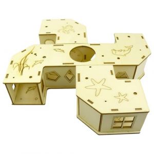 Tunnel pour Furet | Jouet d'enrichissement pour Hamster | Jeux de Puzzle en Bois pour Chinchilla, Furet, Lapin, h&eacute;risson, Gerbille pour Petits Animaux (HuiTengQiCheZhuangShiYongPin, neuf)