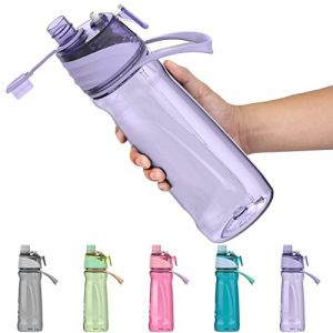 Healter 650ml Gourde Brumisateur eau Visage Brumisateur Rechargeable Bouteille Sport pour Hydratation en Extérieur outeille d'eau de Cyclisme étanche pour Fitness et Sports(Violet) (RockBone, neuf)