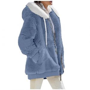 WZYYDS Veste Polaire Femme Fille Hiver Chaude Sweats Manteau À Capuche Zippé Laine Épais Grande Taille Teddy Blousons Fourrure Hooded Manche Longue Pas Cher Mode Automne Hiver Outerwear (WZYYDS, neuf)