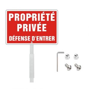 Felexdo Panneau Propriété Privée avec Piquet,30x20cmPanneau Propriété Privée Défense d'Entrer Signalétique Aluminium Réfléchissant Résistant Intempéries aux UV (Felexdo, neuf)