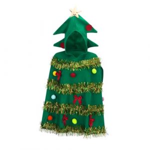 Générique Costume Sapin de Noël, Vert, avec Tunique et Chapeau Halloween Costume Noel Femme Idéal pour Les Fêtes De Noël Et Les Tenues avec Une Robe À Capuche D Arbre De Noël Et Cape 3D (vicici-cinea, neuf)