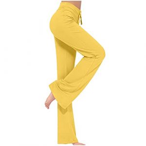 Pantalon Yoga Femme Fluide Jambe Large Pantalon Cargo Yoga Femmes Fluide Pantalons Patte d'&Eacute;l&eacute;phant Bootcut Yoga Pants Contr&ocirc;le du Ventre pour Pilates, Entra&icirc;nement, Danse, Casual, Fitness, Sport (⭐⭐⭐⭐⭐AEGJEGVD⭐⭐⭐⭐⭐, neuf)