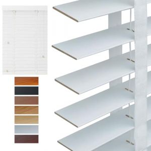 Store Bois IntéRieurs, Store Occultant 30cm 45cm 60cm 75cm 90cm 100cm 125cm 140cm 160cm Occultant Rideaux Preuve de l'eau(White) (SMSHZ, neuf)