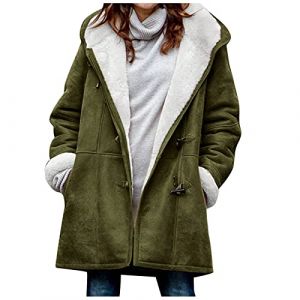 Manteau Long Capuche en Laine Fourré Hiver Cintrée Femme Veste Polaire Femme avec Capuche Grande Taille Manteau à Sweat Peluche en Sherpa Zippée Sweats à Capuche Fleece Manteau Bon Marché (⭐⭐⭐⭐⭐AEGJEGVD⭐⭐⭐⭐⭐, neuf)