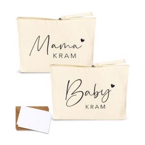 HUVZOR Lot De 2 Sacs De Maquillage pour Maman,Trousse De Maquillage pour Future Maman,Trousse De Maquillage pour Maman,Trousse De Toilette pour B&eacute;b&eacute; Nouveau N&eacute;,avec Fermeture &Eacute;clair,Blanc (Volumetech OU, neuf)