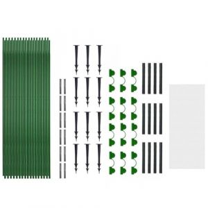Vilgftyiet Kit de tuteur de jardin avec arceaux en fibre de verre pour serre tunnel &agrave; faire soi-m&ecirc;me, 2,5 m de large x 6 m/10 m de long, compatible avec les couvertures de rang&eacute;es et les clips (wildflowermall, neuf)