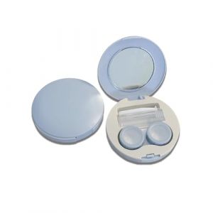 Desuibao Lot de 2 &eacute;tuis de voyage &eacute;tanches pour lentilles de contact avec miroir, pince &agrave; &eacute;piler, outil de retrait, bo&icirc;te de rangement portable pour lentilles de contact quotidiennes pour l'ext&eacute;rieur, (GLB24, neuf)