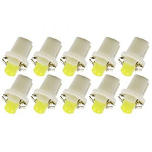 Taben – Lot de 10 ampoules LED B8.5D COB-1SMD 12 V pour tableau de bord de voiture, tableau de bord, tableau de bord, lumière clignotante blanche (TABEN-Auto, neuf)