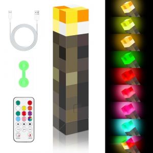 Kssvzz Lampe Murale en Forme de Torche 8 Couleurs, 28cm Luminaire Murale Torche Veilleuse avec Télécommande, USB Rechargeable pour Lampe de Chevet, 8 Couleurs, Imitation Son et Lumière de Flamme (ranxutech, neuf)
