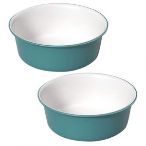 MUCKLILY Lot de 2 Bassines en Plastique Vert et Blanc Taille Moyenne Multifonctions pour Lavage Visage Pieds Cuisine Bac &agrave; Laver Portable pour Salle de Bain Camping et Usage (Senike, neuf)