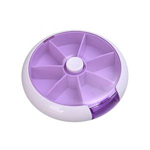 Pilulier Semainier Francais Matin et Soir, Pilulier Rond 7 Jours 7 Compartiments Pillbox Multicolores Pilulier Hebdomadaire, Voyage Bo&icirc;te &agrave; Pilules Organisateur M&eacute;dicament Bo&icirc;te de Stockage (Qpolly, neuf)