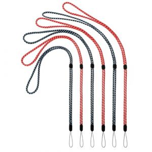 Lot de 6 cordons tour de cou r&eacute;glables en 3 couleurs pour cl&eacute;s, cordon tour de cou color&eacute; en nylon pour porte-badge, porte-cl&eacute;s, dragonne (noir, bleu, rouge) (bleu, rouge) (Cool breeze Town, neuf)