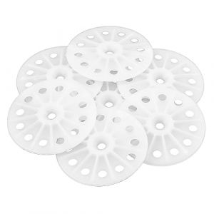 Lot de 200 rondelles de fixation en polypropylène - 60 mm - Pour plaques d’isolation souples en fibre de verre, laine de roche, polystyrène expansé, polystyrène extrudé (Hawkeng Ltd, neuf)